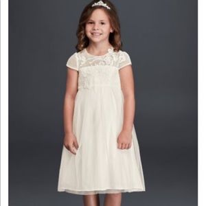 David’s Bridal Mesh Flower Girl Dress NWT